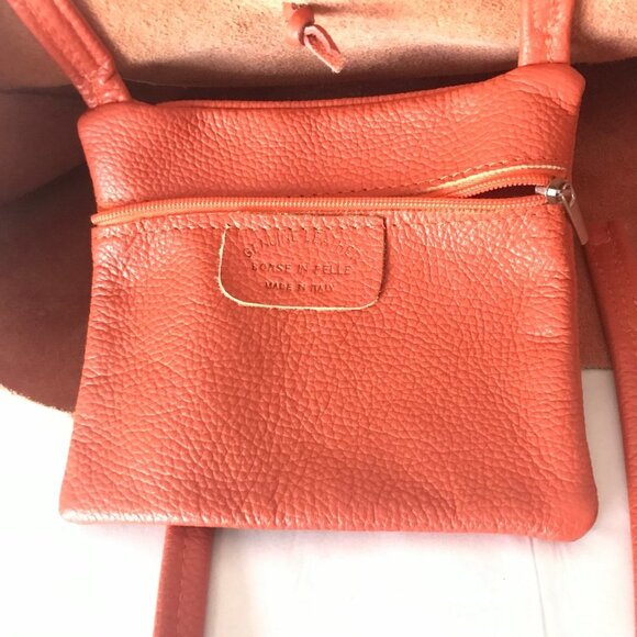 Orange Leather Tote Bag - Picture 7 of 8